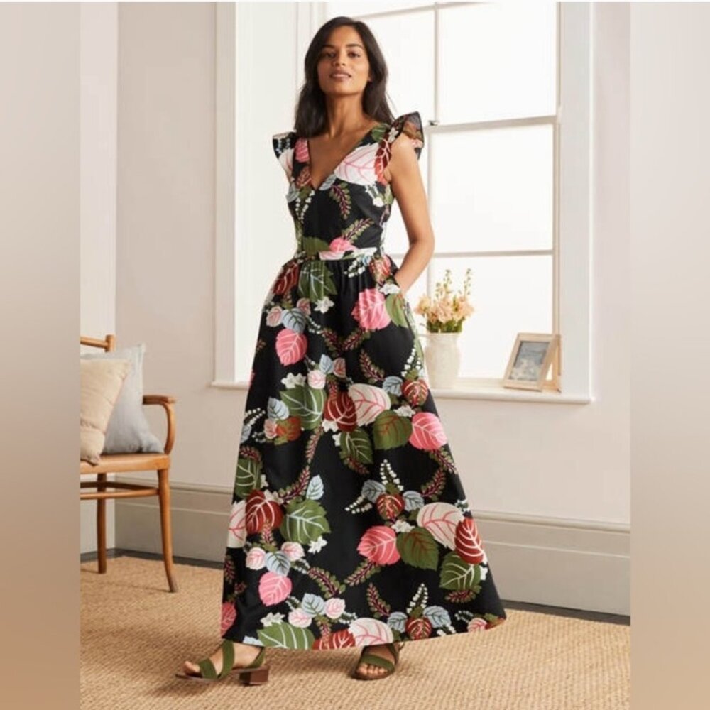 NEW WITH TAGS Boden Andrea Frill Sleeve Floral Maxi size 20-22R